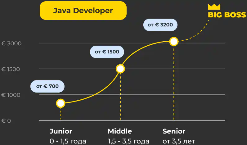 java developer sallaries range